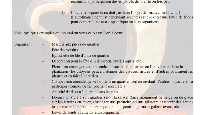 Avis à la population : catégorie : Initiative citoyenne