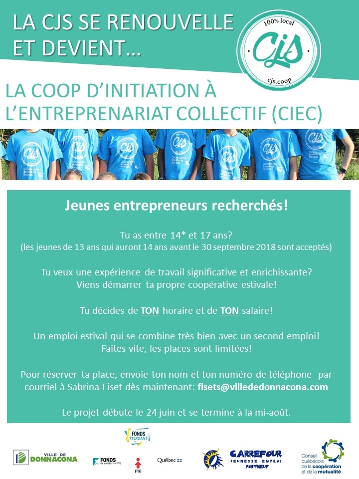 La CJS se renouvelle : jeunes entrepreneurs recherchés!