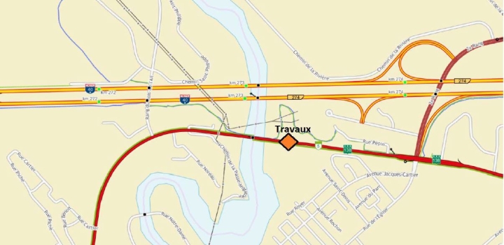 Mise à jour 12 octobre : Travaux sur la route 138, à l'est du pont Germain